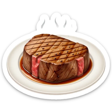 Steak on a plate sticker