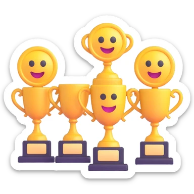 3 winners in 1st, 2nd & 3rd place emoji show  sticker