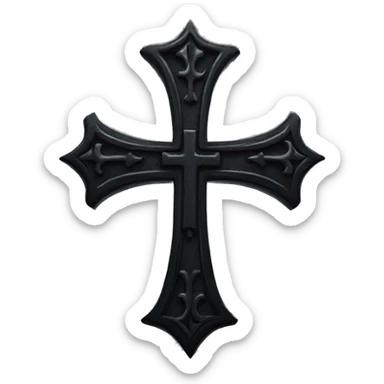 black gothic cross  sticker