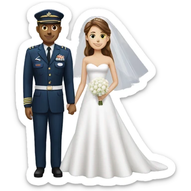 Fighter jet pilot and bride sticker