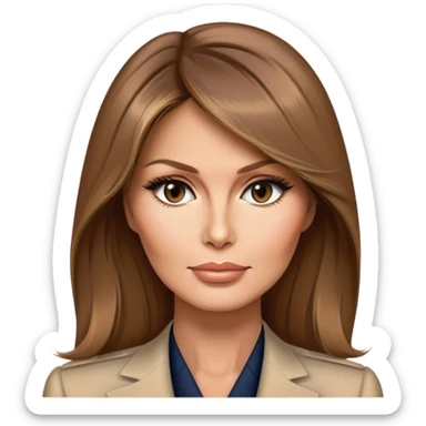 Melania Trump former First Lady with elegant style and light brown hair sticker