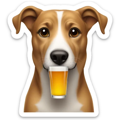 a dog drinking mate sticker