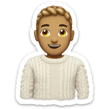 White cable knit sweater sticker