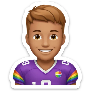 A LGBTQ football player sticker