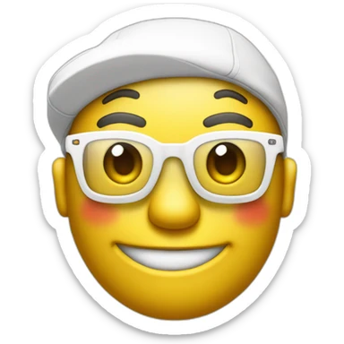 Bonhomme avec des lunettes swag et un sourire en coin sticker