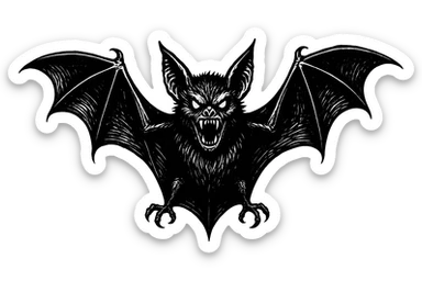 Halloween bat, make scary position, remove background   sticker