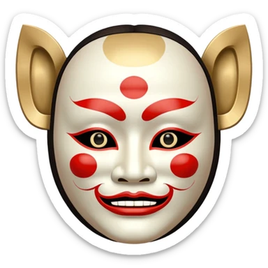 Japanese Noh Mask sticker