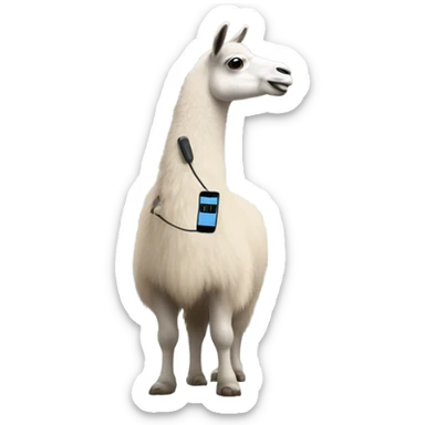 lama talking on the phone sticker