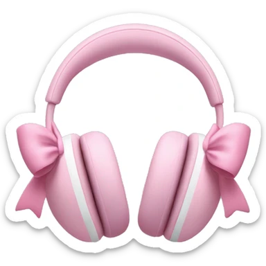 Pink AirPod max headphones with little pink bows sticker