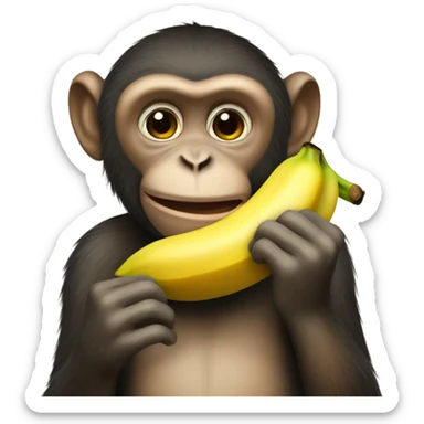 monkey sucking a banana sticker