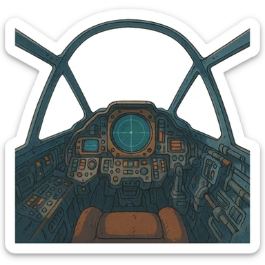 the inside of a spacefighter cockpit sticker