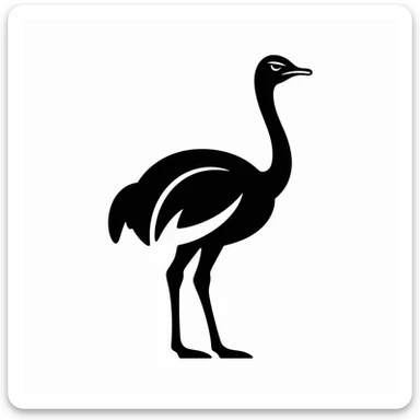 Ostrich icon black silhouette sticker