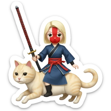 A penis holding a samurai sword riding a pussy sticker