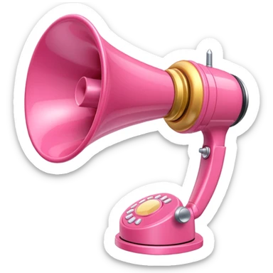 crée moi un mégaphone de couleur rose  sticker