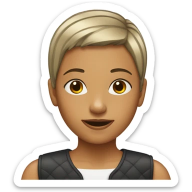 Girl with a buzz hair cut sticker