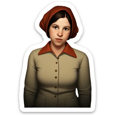 traditional portrait with freckles sticker