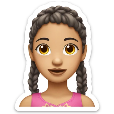 un emoji de niña con corona sacandose una mascara de niña adolescente  sticker