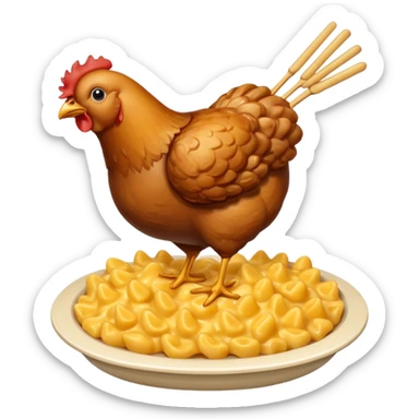 drumstick chicken with mac and cheese on the side sticker