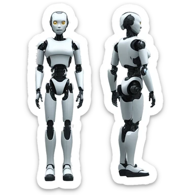 ai robot full body (from head to toe) real face humanoid sticker