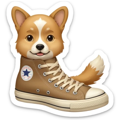 Dog wearing converse shoes sticker