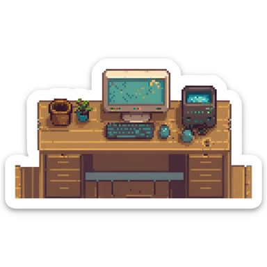 Sleepy desktop with computer zzz
 sticker