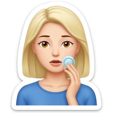 a woman taking dih sticker