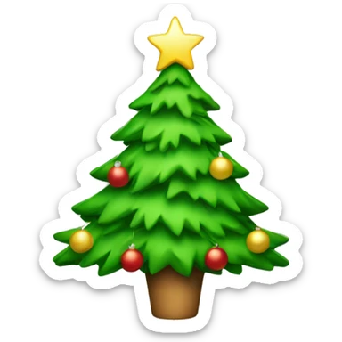 green christmas tree decorated sticker