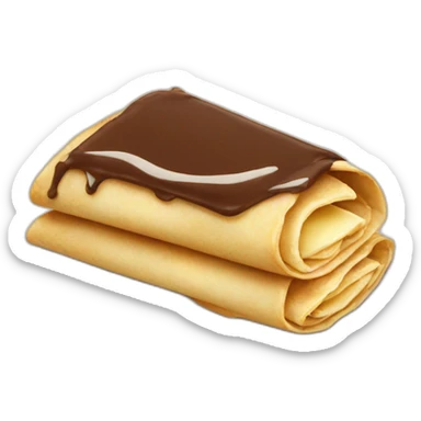 crêpe with nutella filling, wrapped in paper sticker