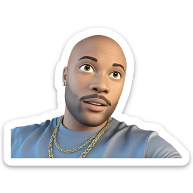 bald man with necklace sticker