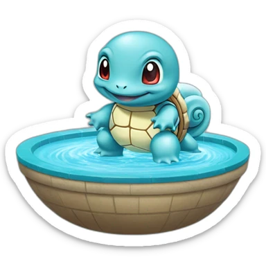 Squirtle with Fountain sticker