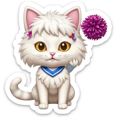 cheerleading cat with pom pom sticker