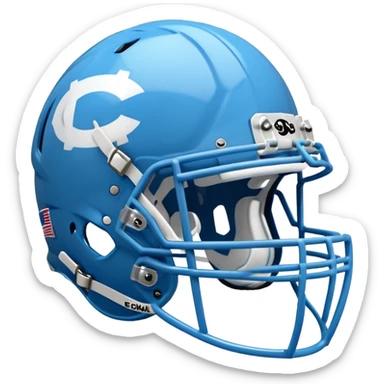 College football player helmet in  Carolina Blue color  sticker