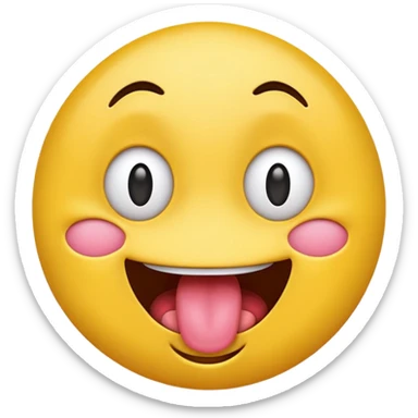make a cross eyed esotropia emoji with tounge out sticker