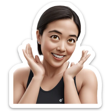 smiling girl in tank top sticker