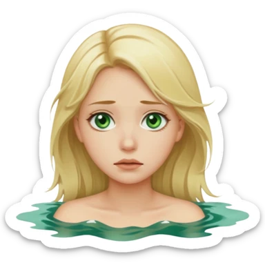 sad depressed weak cs major who is a pretty girl with blond hair and green eyes drowning on ship, very pretty very sad and weak sticker