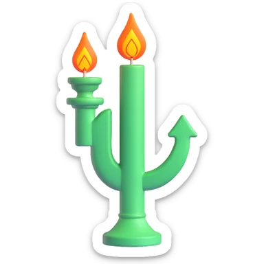 Add a green dollar sign to the stylized candlestick chart stock buy signal emoji, keep upward movement, no text, preserve 3D style, with no background. sticker