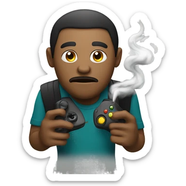 Smoking playing Xbox sticker