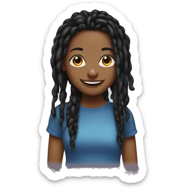 smiling girl with black locs sticker