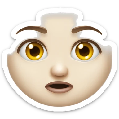 🙄 eyes and 😝 mouth with milk mouth sticker