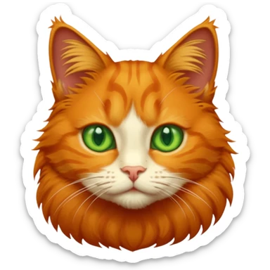 orange cat with green eyes sticker