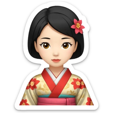 japaneses old culture woman sticker