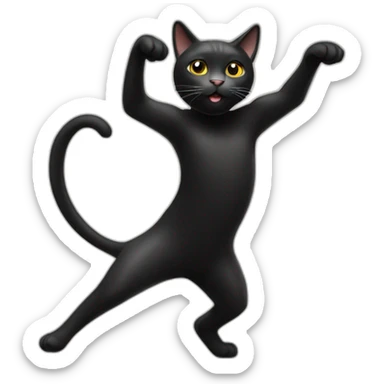 black dancing cat sticker