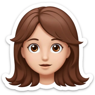uma menina de cabelo castanho e olhos castanhos claro sticker