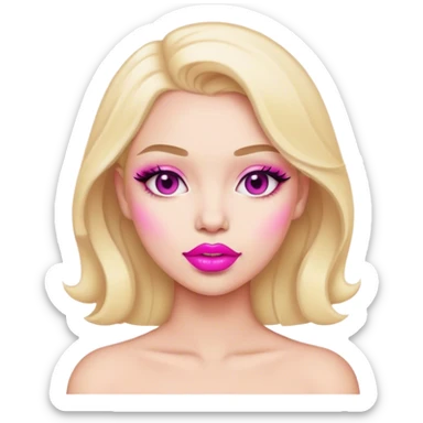 Pink lipstick sticker