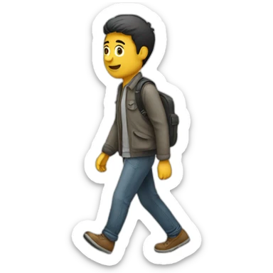 Pedestrian funny emoji sticker