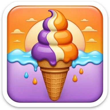 icecream sunset colors Lila and orange sticker