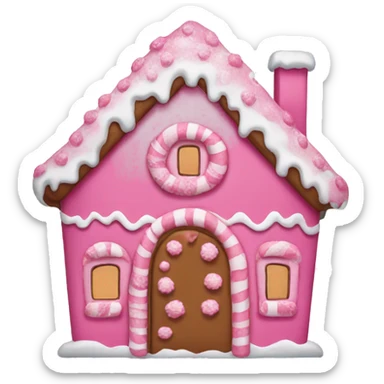 A pink gingerbread house sticker