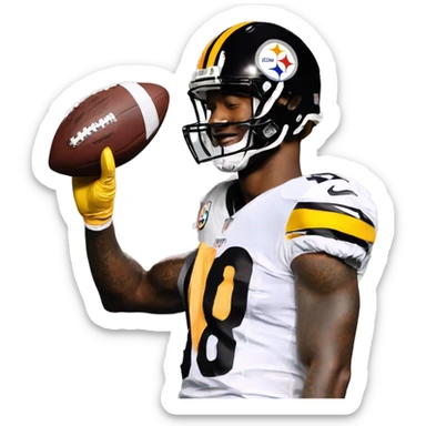 Antonio Brown Dapping up Odell Beckham jr sticker