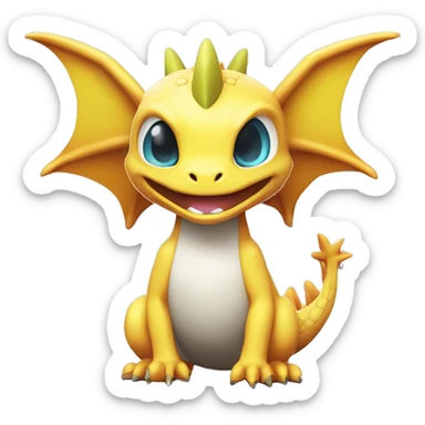 Kawaii Edgy Bright Dragon Pokémon Fakemon full body sticker