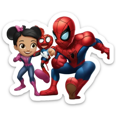 Spiderman, Avengers and Iron Man with Mickey Mouse and Minnie Mouse sticker